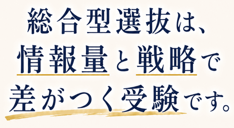総合型選抜は、情報量と戦略で差がつく受験です。