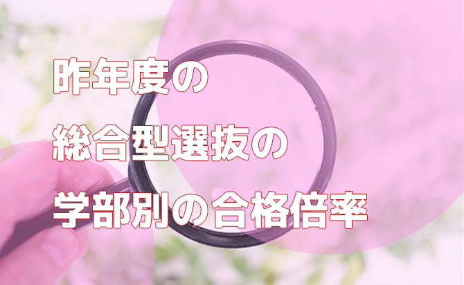 昨年度の学部別の合格倍率