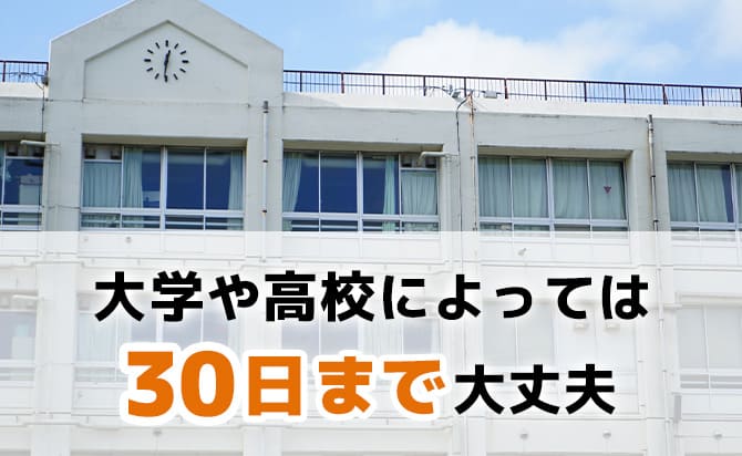 30日まで大丈夫なケースも