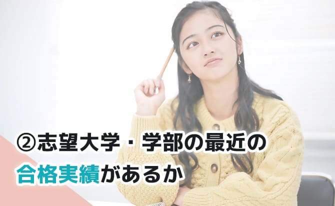 志望大学の合格実績の有無