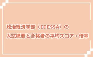 政治経済学部（EDESSA）の入試概要について
